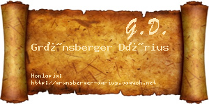 Grünsberger Dárius névjegykártya